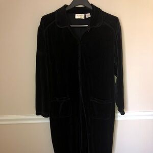 VIntage VICTORIAS SECRET Black Velour Jumpsuit Med